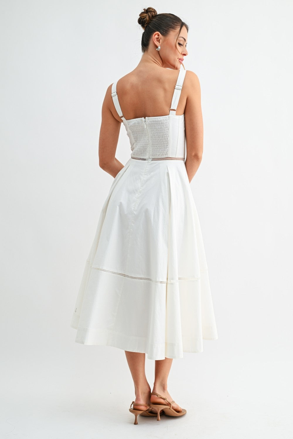 Ivory Corset Midi Dress