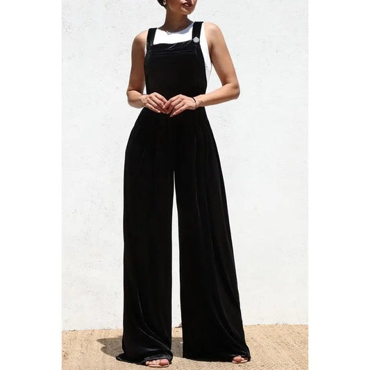 Velvet Luxe Square Neck Overalls
