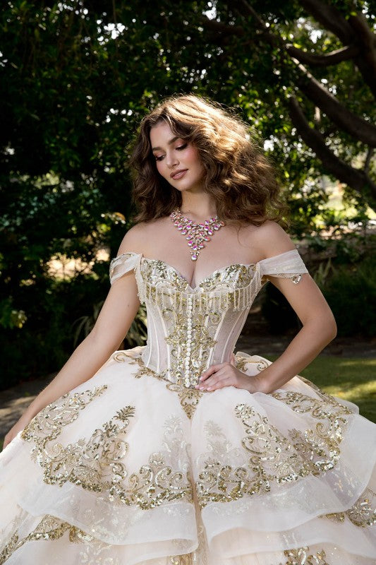 Long Train Embroidered Quince Dress