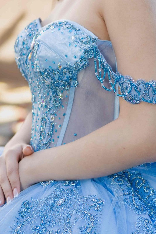 Elegant Quinceanera Princess Gown With Bow