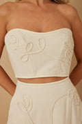 Linen Siwrl Top And Skirt Set