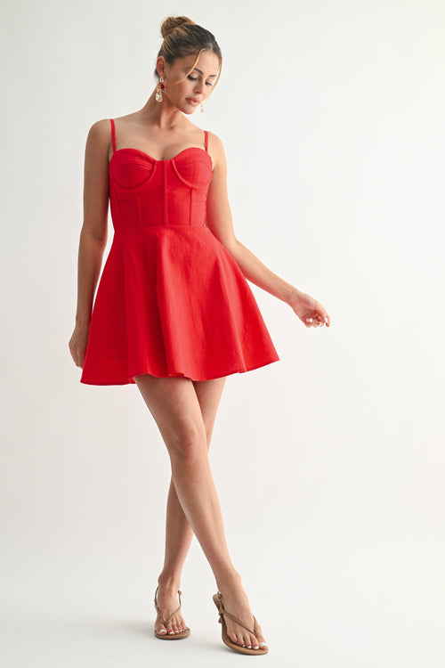 Bustier Flare Mini Dress