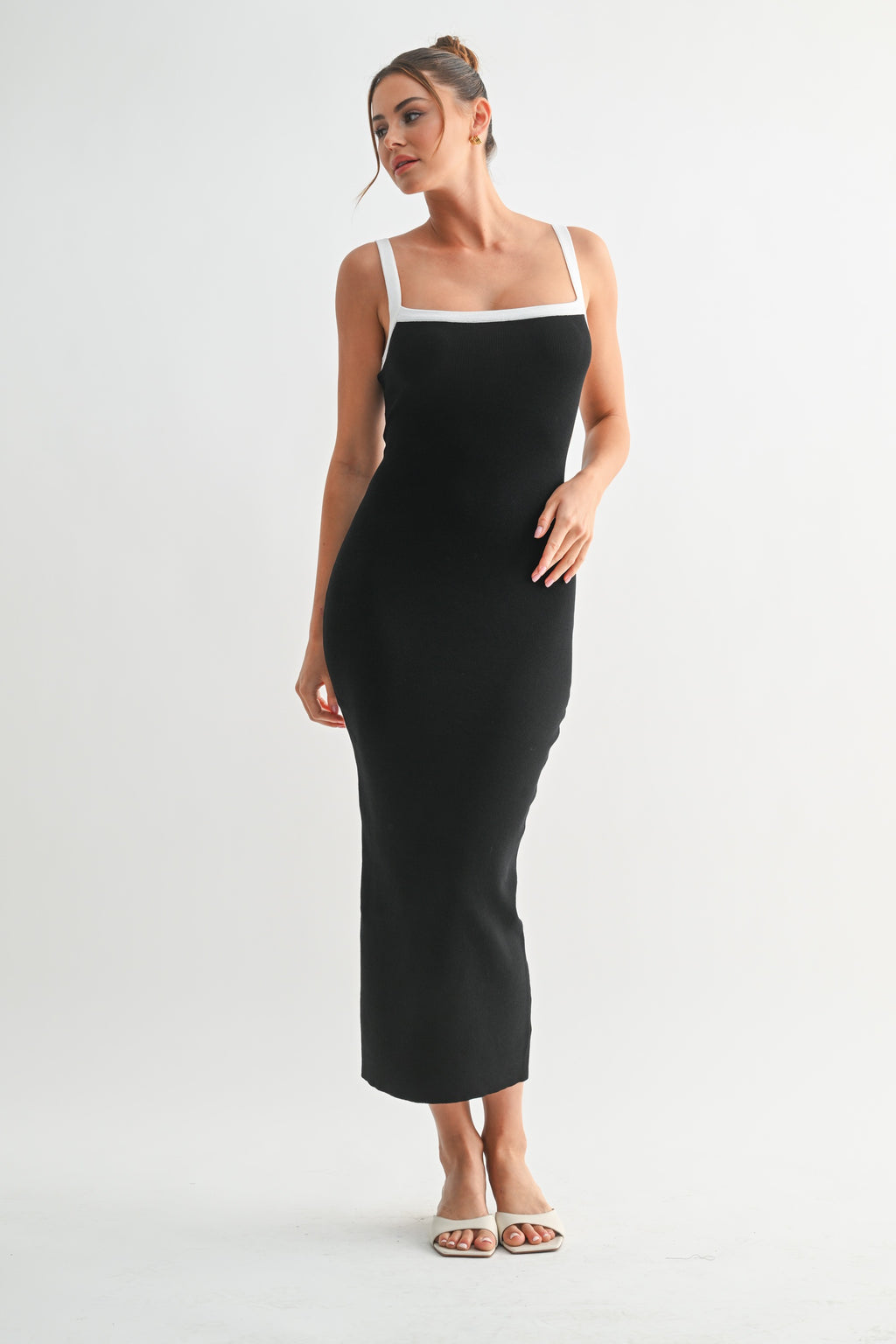 Sculpted Frame Midi Dress