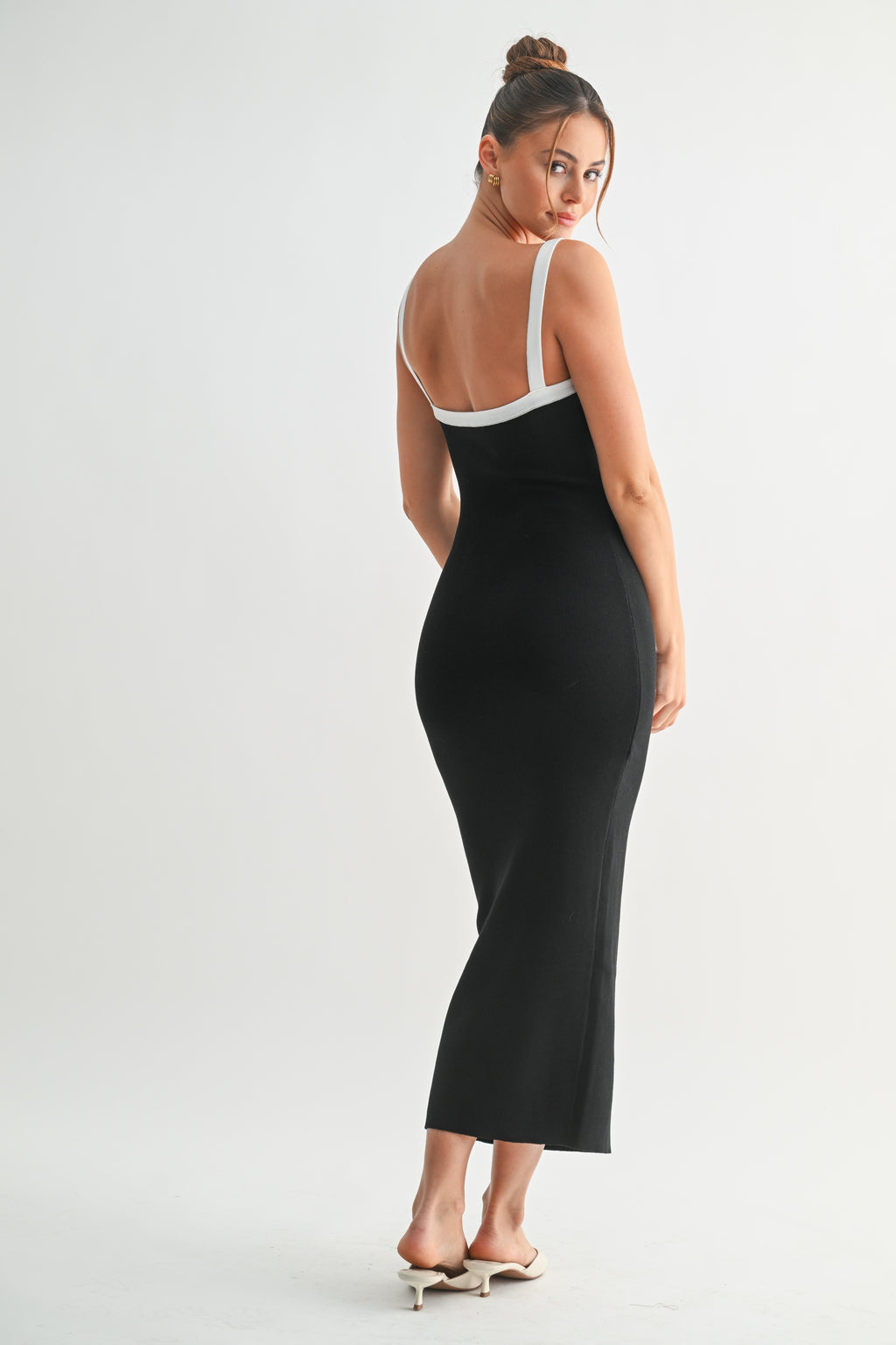 Sculpted Frame Midi Dress