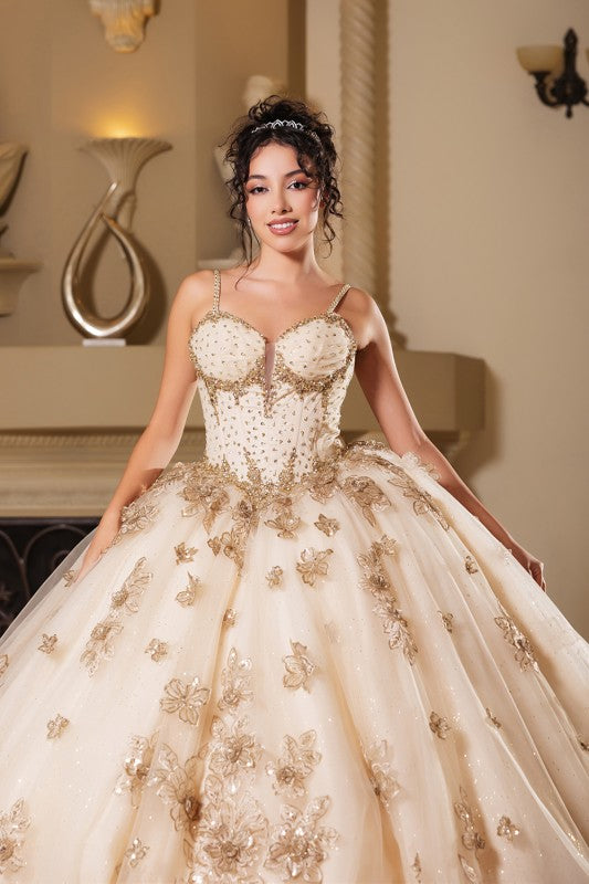 Quince Gown With Rhinestone Corset