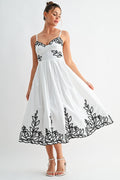 Floral Midi Dress Embroidered Floral Midi Dress