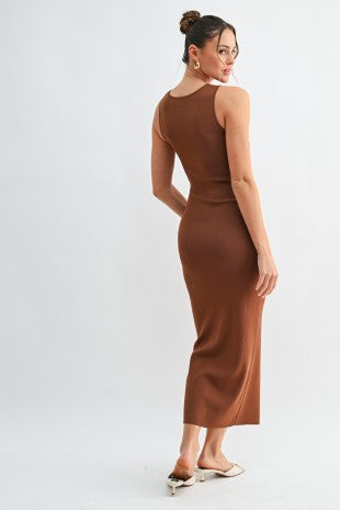 Sculpted Link Cutout Midi Dress