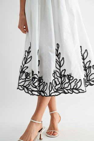 Floral Midi Dress Embroidered Floral Midi Dress