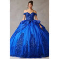 Off Shoulder Sweetheart Embellished Quinceanera Ball Gown
