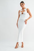 Sculpted Link Cutout Midi Dress