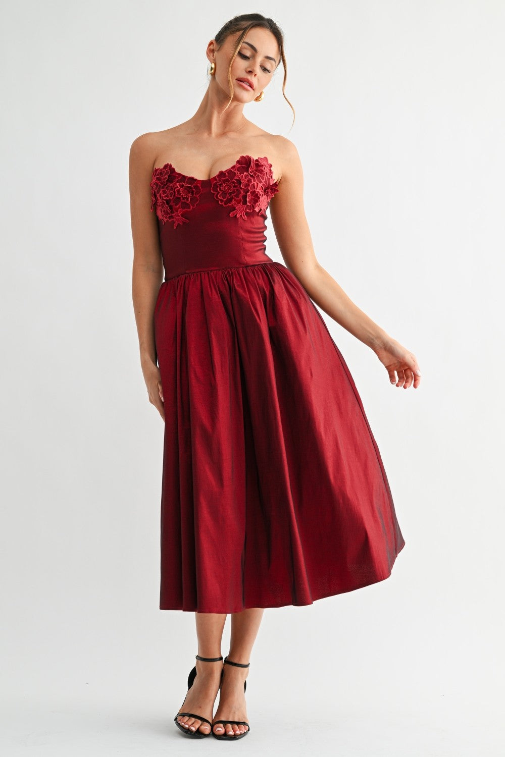 Bloom Applique Midi Dress