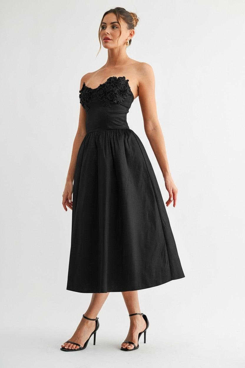 Bloom Applique Midi Dress