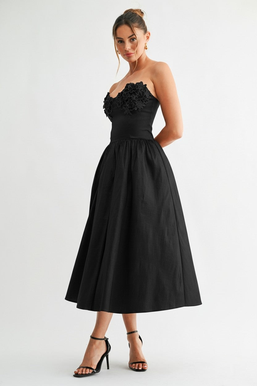 Bloom Applique Midi Dress