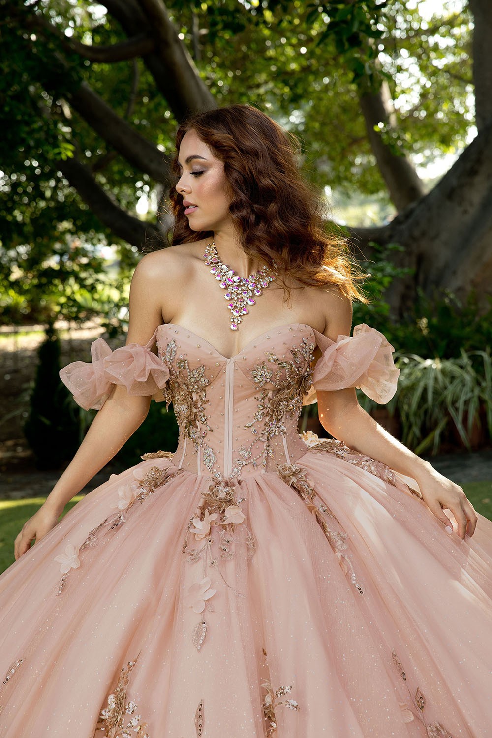 Pleated Cup, 3d Flowers Quince Dress