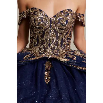 Off Shoulder Sweetheart Embellished Quinceanera Ball Gown