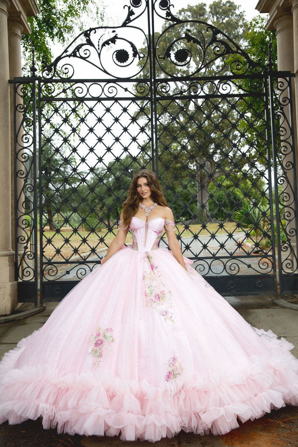 Beautiful Flower Adorn Dress With Ruffle