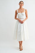 Ivory Corset Midi Dress
